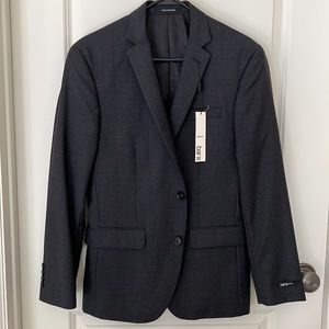NWT 38S Slim MACY’s BAR III Men’s 100% Wool Blazer Black Gray Microcheck $400
